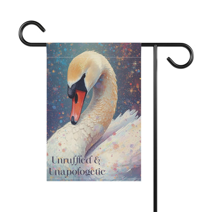 Unruffled & Unapologetic Garden Flag – Whimsical Swan Art Yard Flag - You're My Kind of Weird