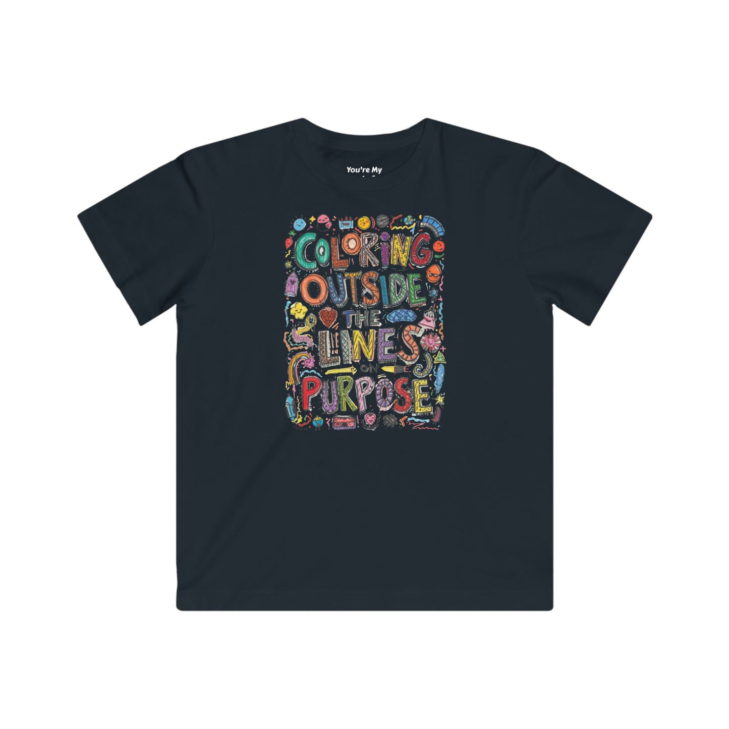 Coloring Outside the Lines Kids Fine Jersey Tee, Fun Shirt for Creative Kids, Art Inspired Tee, Gift for Young Artists, Playful Graphic Tee