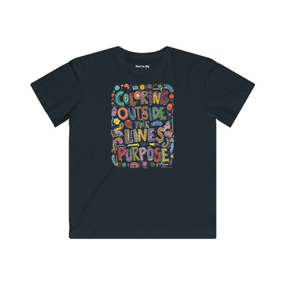 Coloring Outside the Lines Kids Fine Jersey Tee, Fun Shirt for Creative Kids, Art Inspired Tee, Gift for Young Artists, Playful Graphic Tee