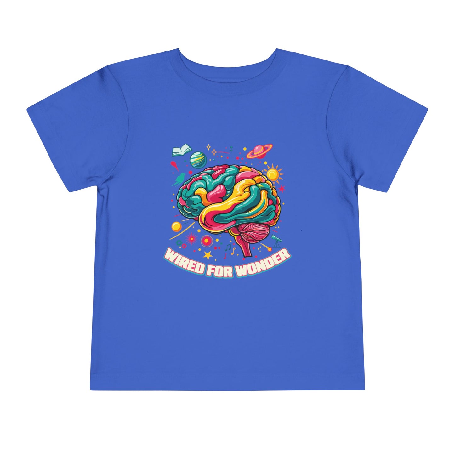 Toddler Tee — 'Wired for Wonder' Colorful Brain Space Graphic - You're My Kind of Weird