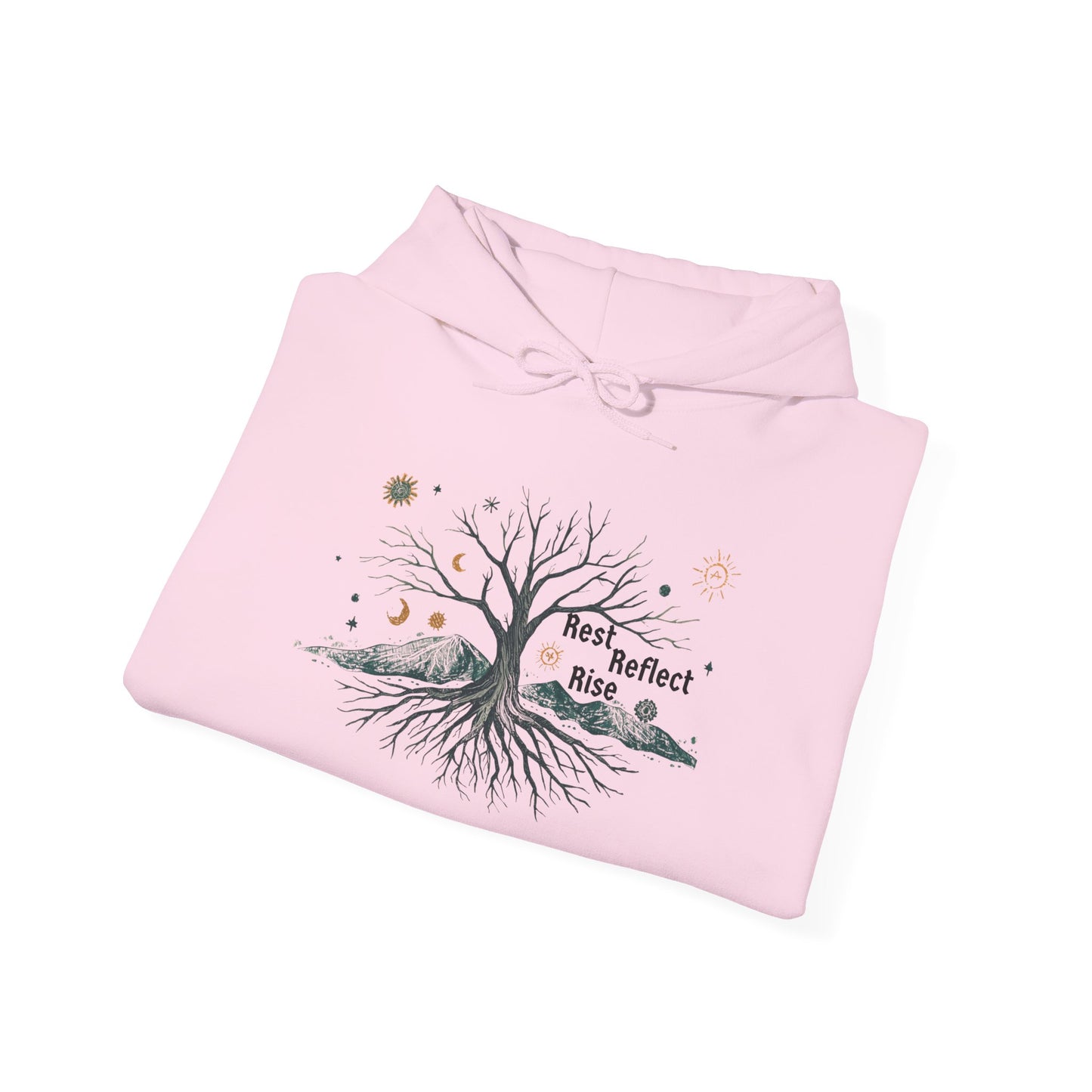 Rest. Reflect. Rise. Hoodie | Cozy Winter Solstice Sweatshirt - You're My Kind of Weird