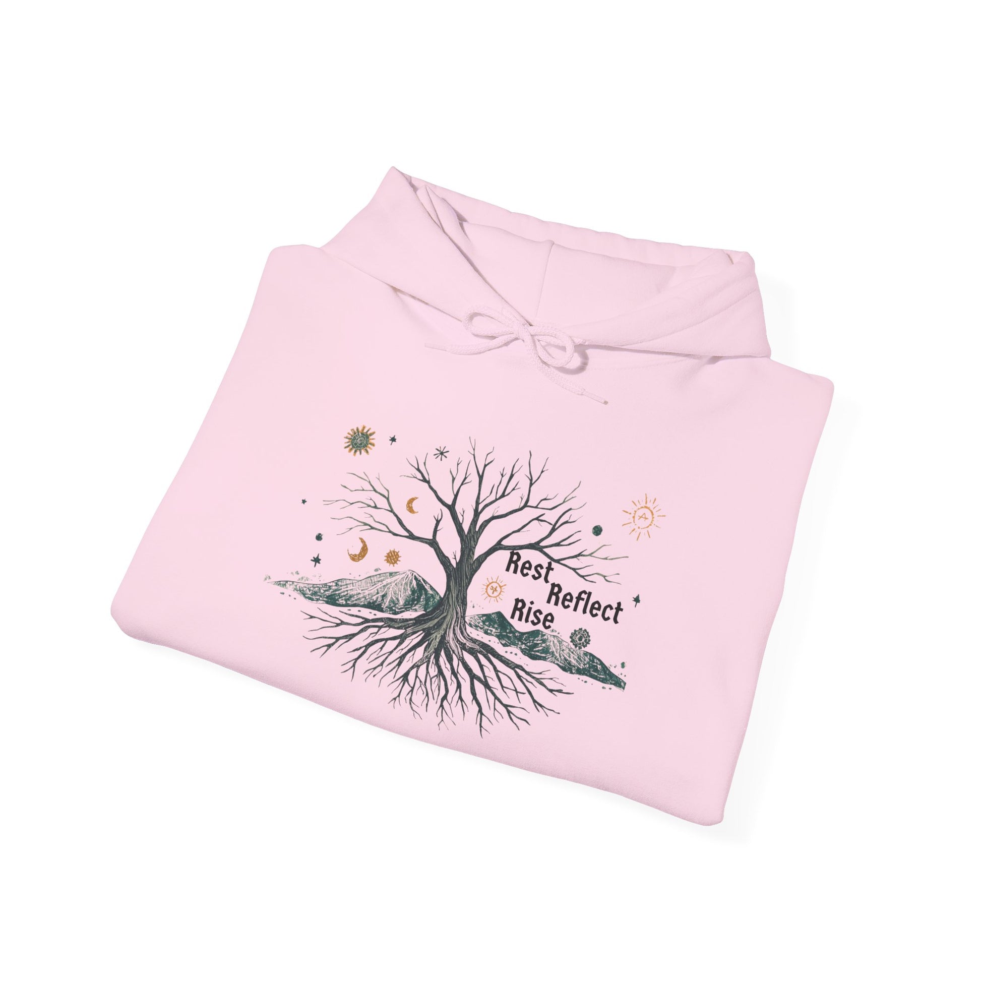 Rest. Reflect. Rise. Hoodie | Cozy Winter Solstice Sweatshirt - You're My Kind of Weird