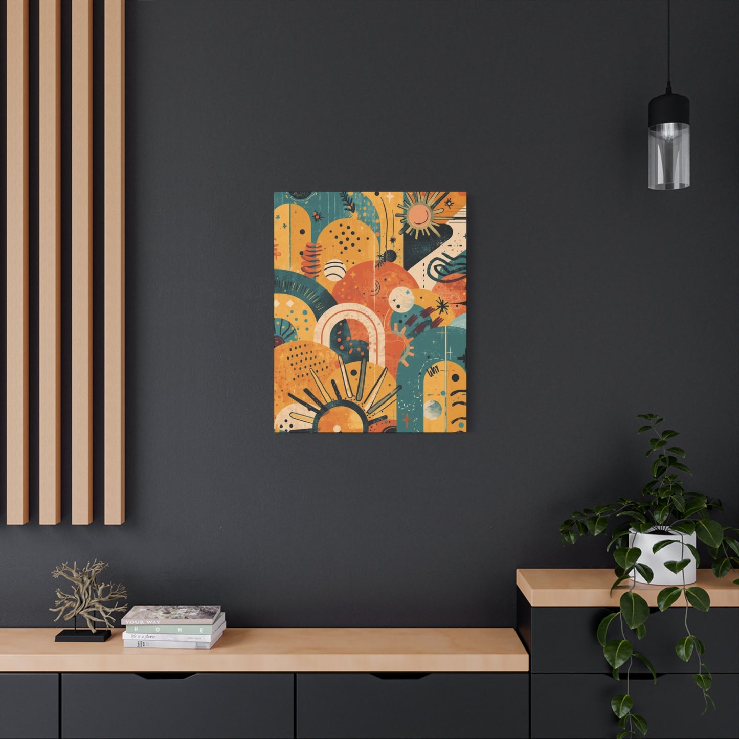 Dopamine Fun Abstract Retro Sunset Collage Canvas - You're My Kind of Weird