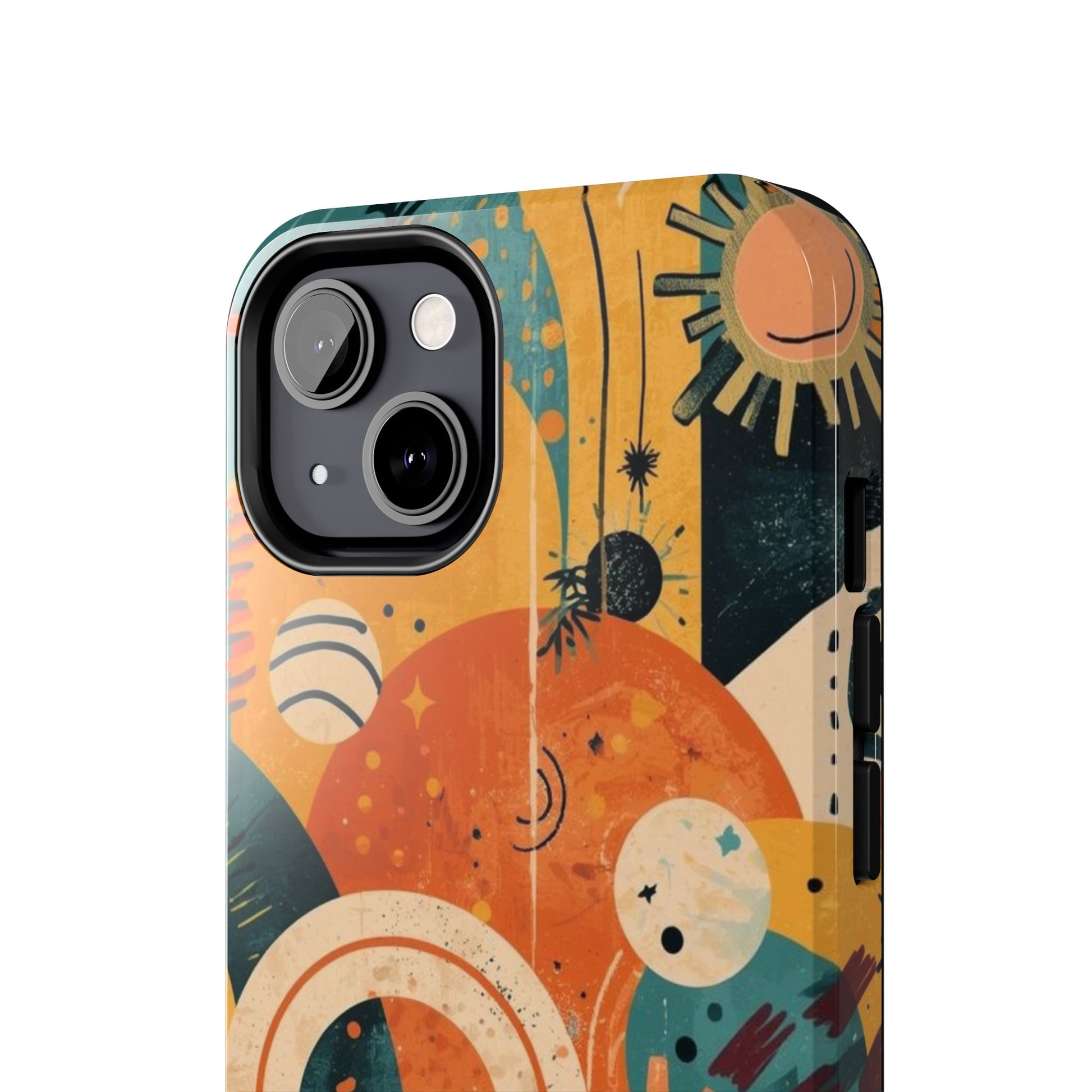 Dopamine Abstract Retro Sun and Moon iPhone Case | Tough Phone Cases - You're My Kind of Weird
