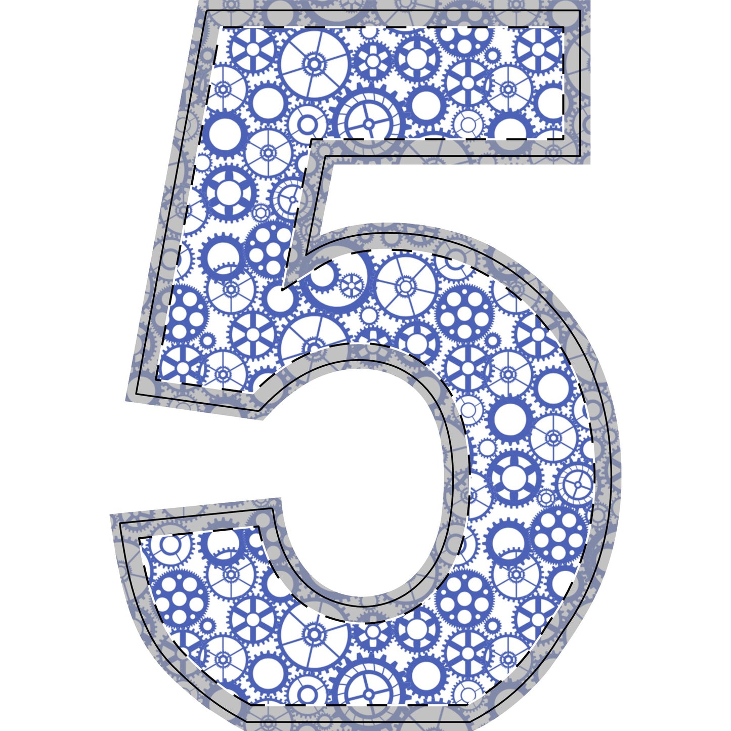 Freestanding Blue Gear Wooden Letters & Shapes - You're My Kind of Weird