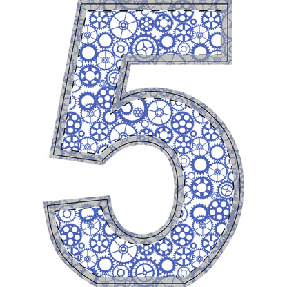 Freestanding Blue Gear Wooden Letters & Shapes - You're My Kind of Weird