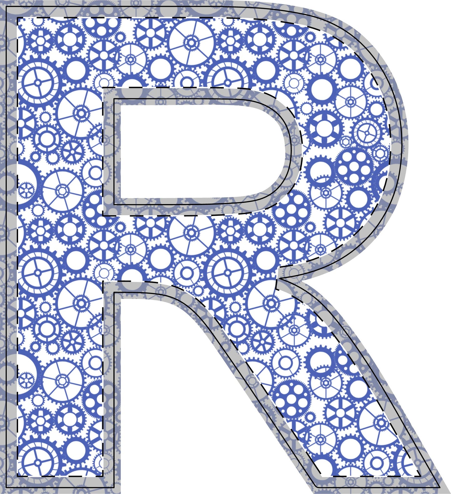 Freestanding Blue Gear Wooden Letters & Shapes - You're My Kind of Weird