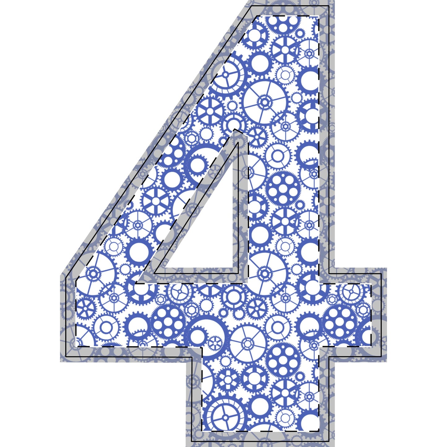 Freestanding Blue Gear Wooden Letters & Shapes - You're My Kind of Weird
