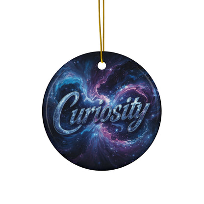 2 - Sided Print Neuroverse “Curiosity” Ornament – Cosmic Holiday Decor for Wonder Seekers | Ceramic Snowflake & Circle Shapes - You're My Kind of Weird