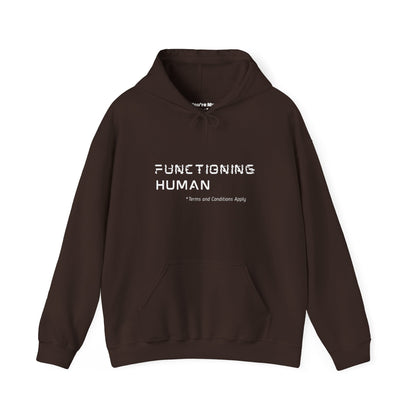 Functioning Human Hoodie – Funny Unisex Heavy Blend™ Sweatshirt, Cozy Cotton-Poly Blend, Casual Gift