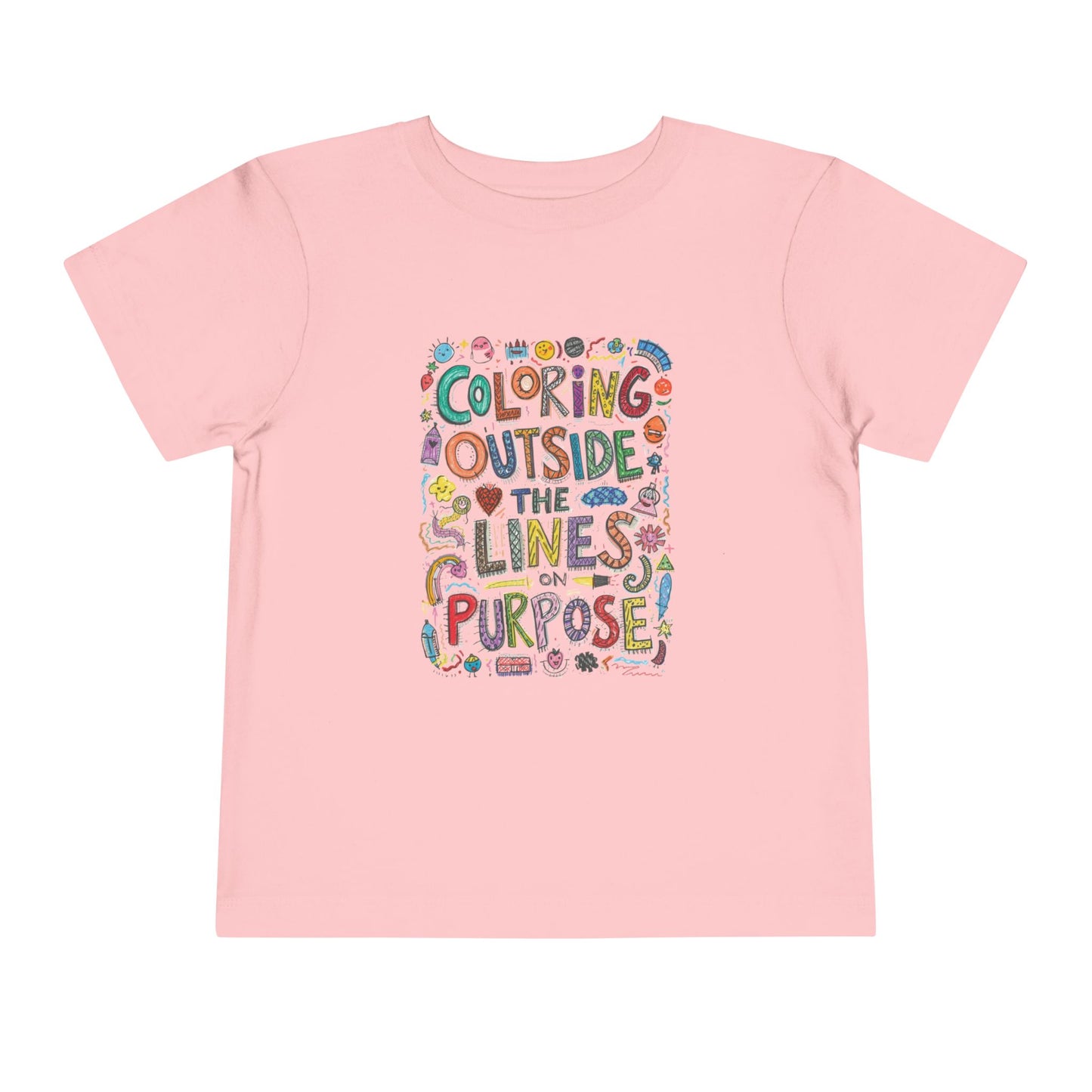 Creative Toddler Short Sleeve Tee - "Coloring Outside the Lines on Purpose", Kids' Gift, Playful Apparel, Summer Outfit, Art-Inspired [...]