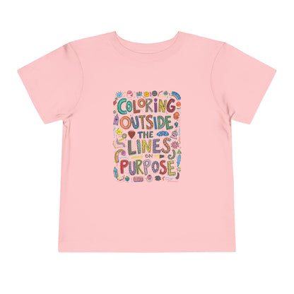 Creative Toddler Short Sleeve Tee - "Coloring Outside the Lines on Purpose", Kids' Gift, Playful Apparel, Summer Outfit, Art-Inspired [...]