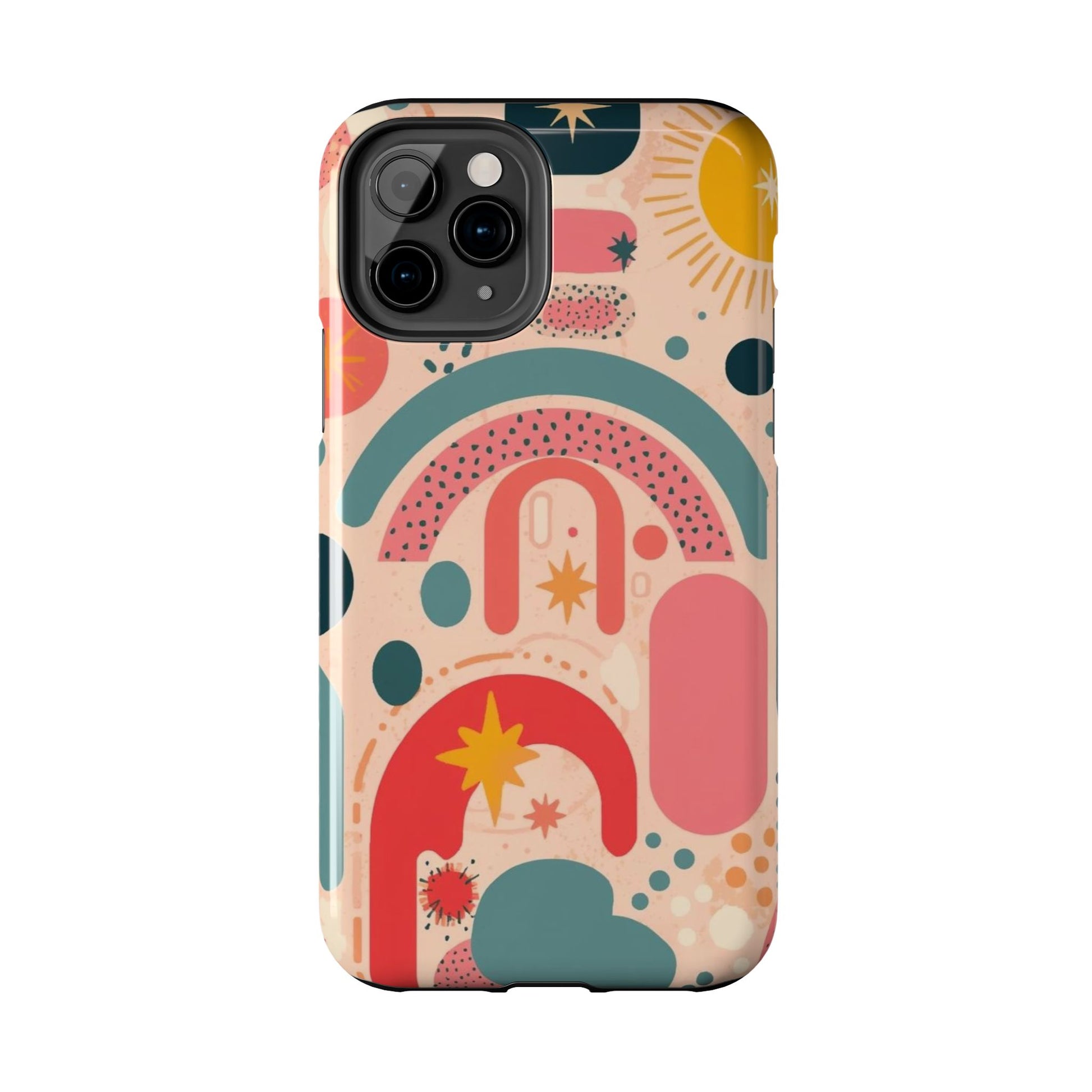 Dopamine Blast Retro Rainbow Pattern i - Phone Case | Abstract Boho Sun Design - You're My Kind of Weird