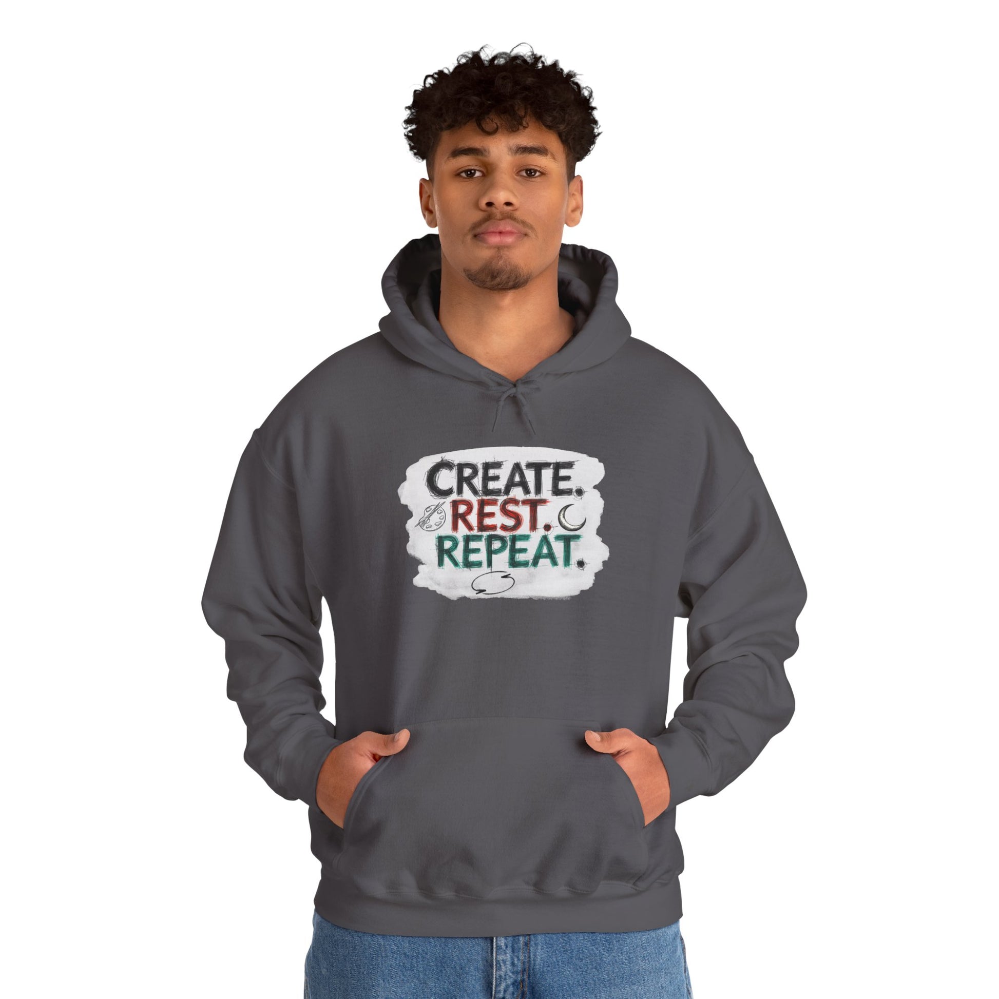 Create. Rest. Repeat. Hoodie | Cozy Kwanzaa & Mindful Sweatshirt - You're My Kind of Weird