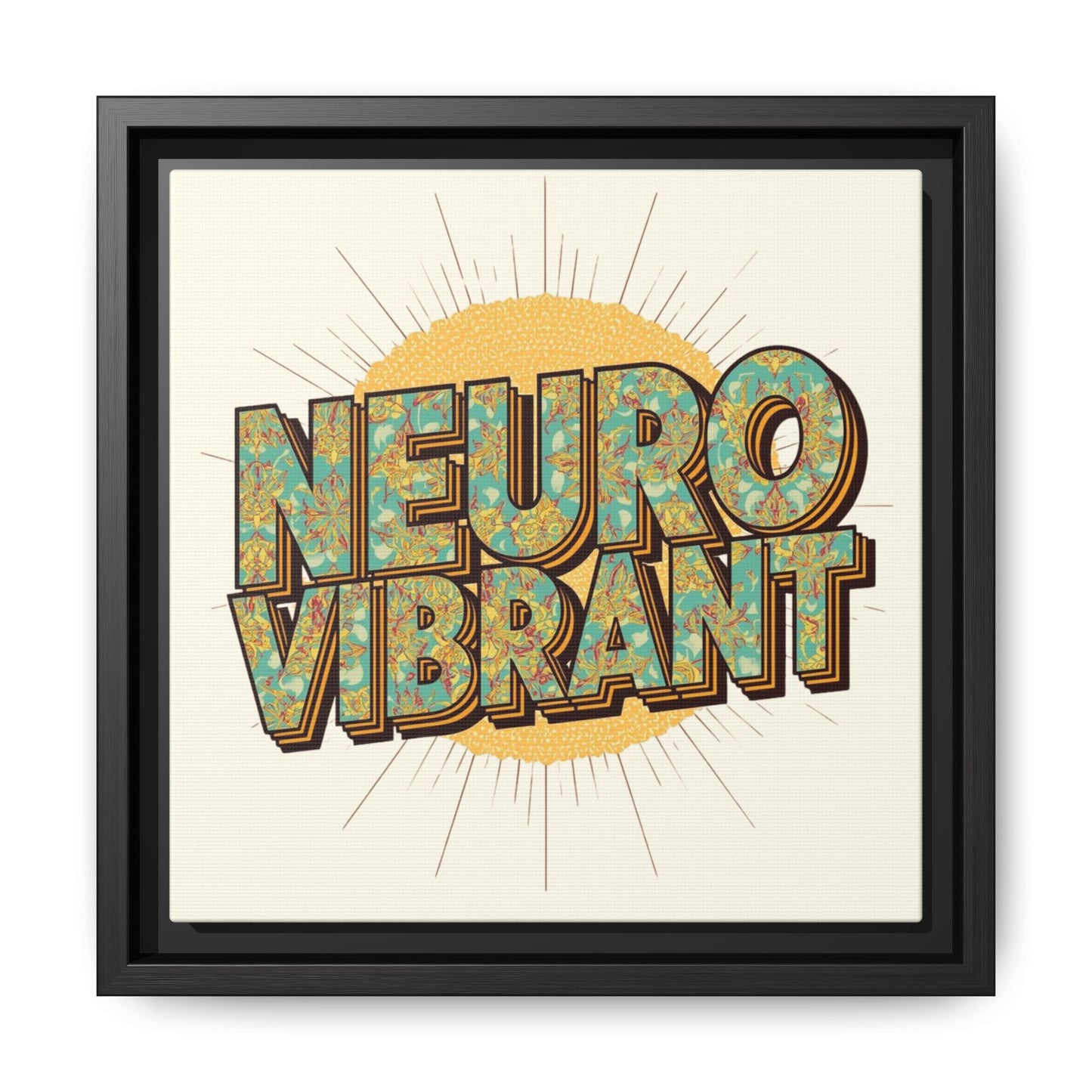 Neuro Vibrant Framed Canvas Art — Colorful Retro Wall Print - You're My Kind of Weird