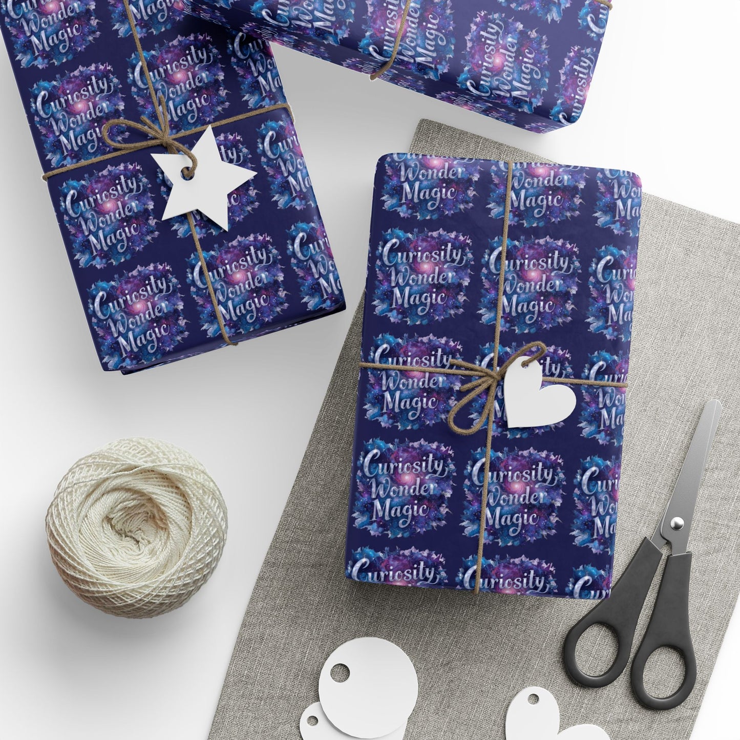Neuroverse “Curiosity, Wonder & Magic” Wrapping Paper – Cosmic Gift Wrap for Dreamers | 30x36 or 30x72 | Glossy or Matte Finish - You're My Kind of Weird