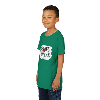 Create. Rest. Repeat. Kids Kwanzaa Shirt | Youth Creativity Tee | Uplifting Holiday Gift for Young Dreamers - You're My Kind of Weird