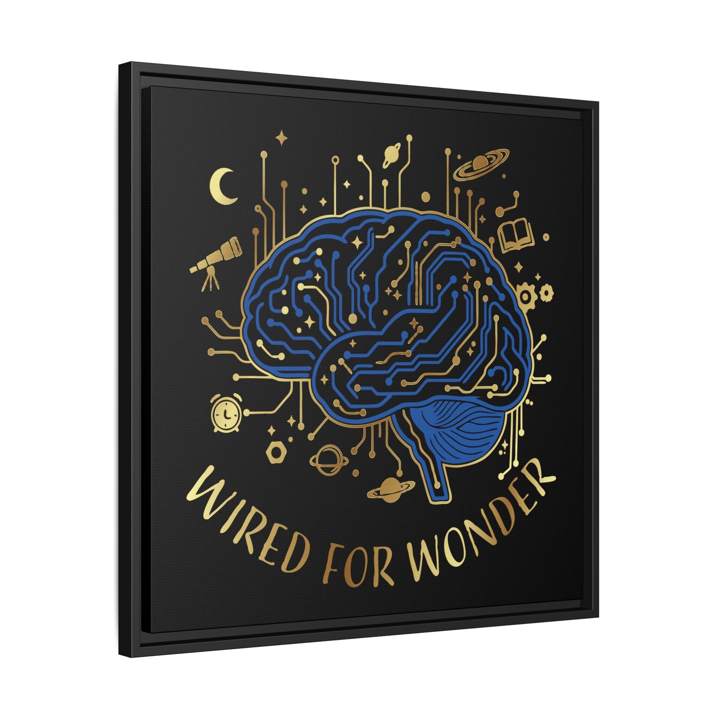Framed Matte Canvas - "Wired for Wonder" Brain Art - You're My Kind of Weird