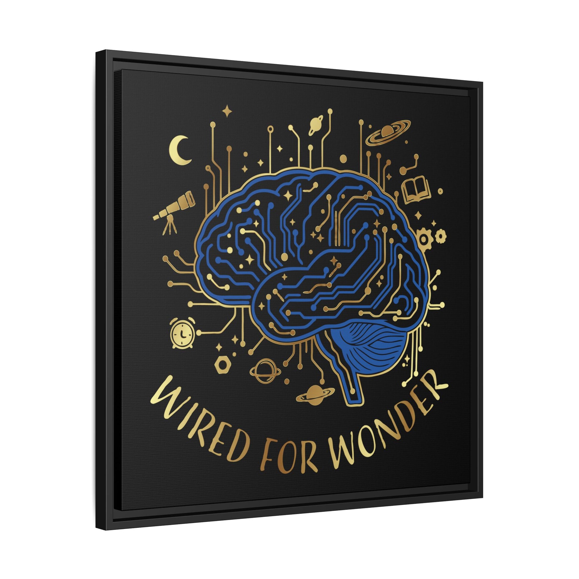 Framed Matte Canvas - "Wired for Wonder" Brain Art - You're My Kind of Weird