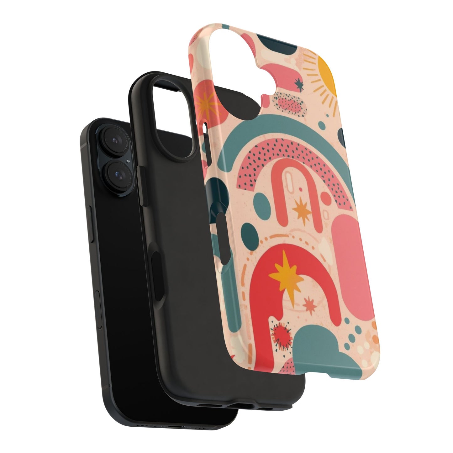 Dopamine Blast Retro Rainbow Pattern i - Phone Case | Abstract Boho Sun Design - You're My Kind of Weird