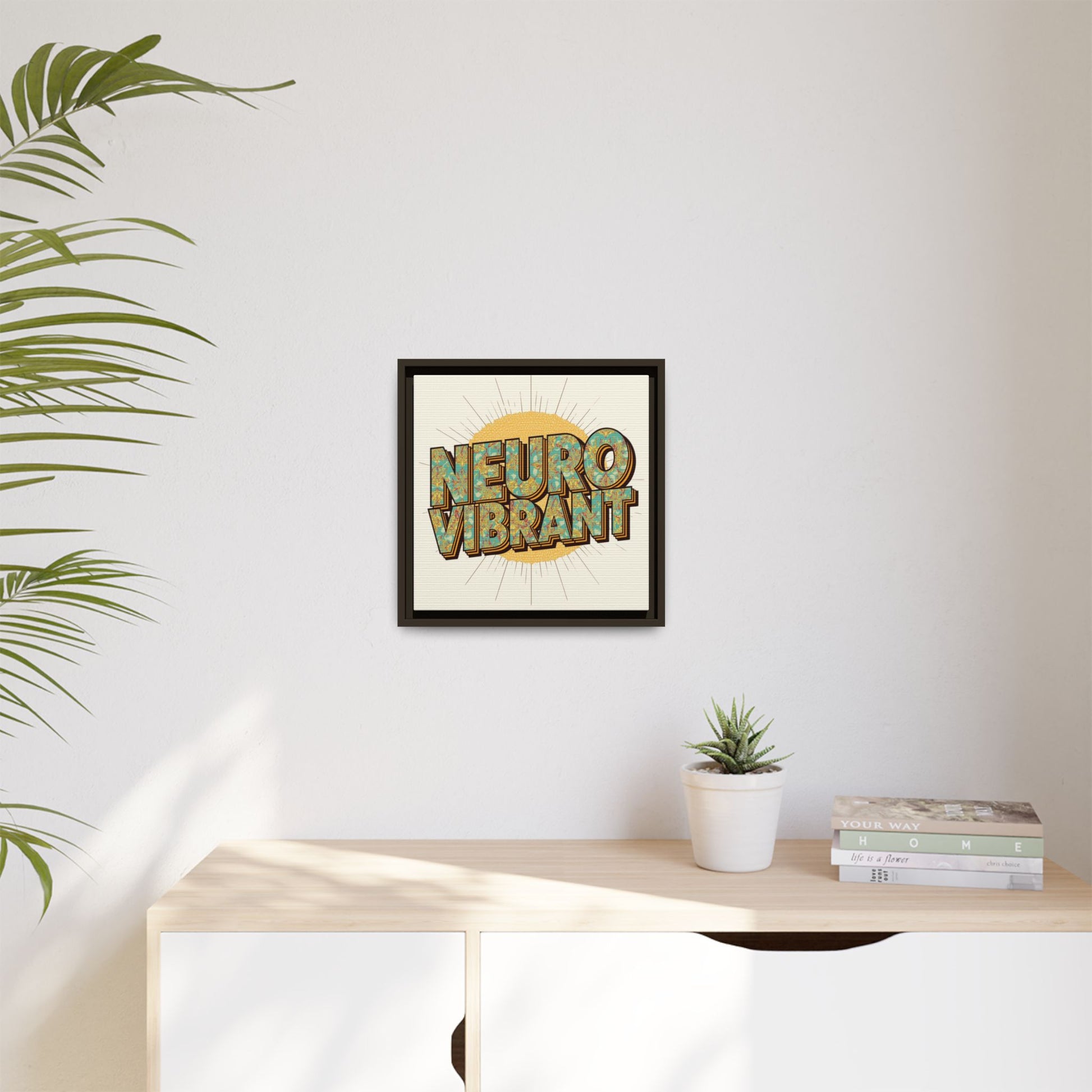 Neuro Vibrant Framed Canvas Art — Colorful Retro Wall Print - You're My Kind of Weird
