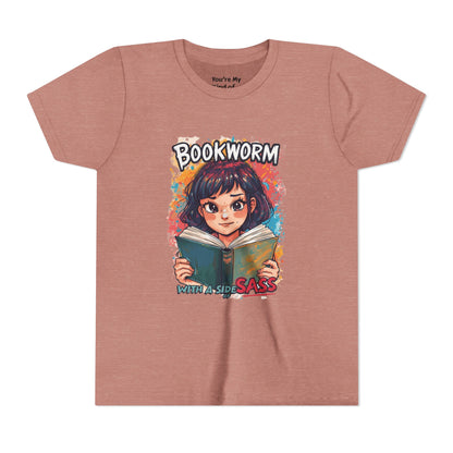 Kids Bookworm Sass Tee, Fun T-Shirt for Young Readers, Gift for Book Lovers, Back to School Apparel, Cute Kid's Graphic Tee
