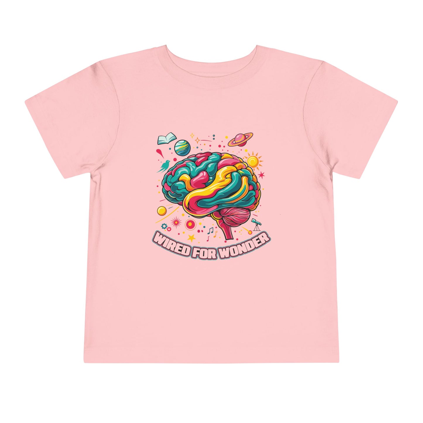 Toddler Tee — 'Wired for Wonder' Colorful Brain Space Graphic - You're My Kind of Weird