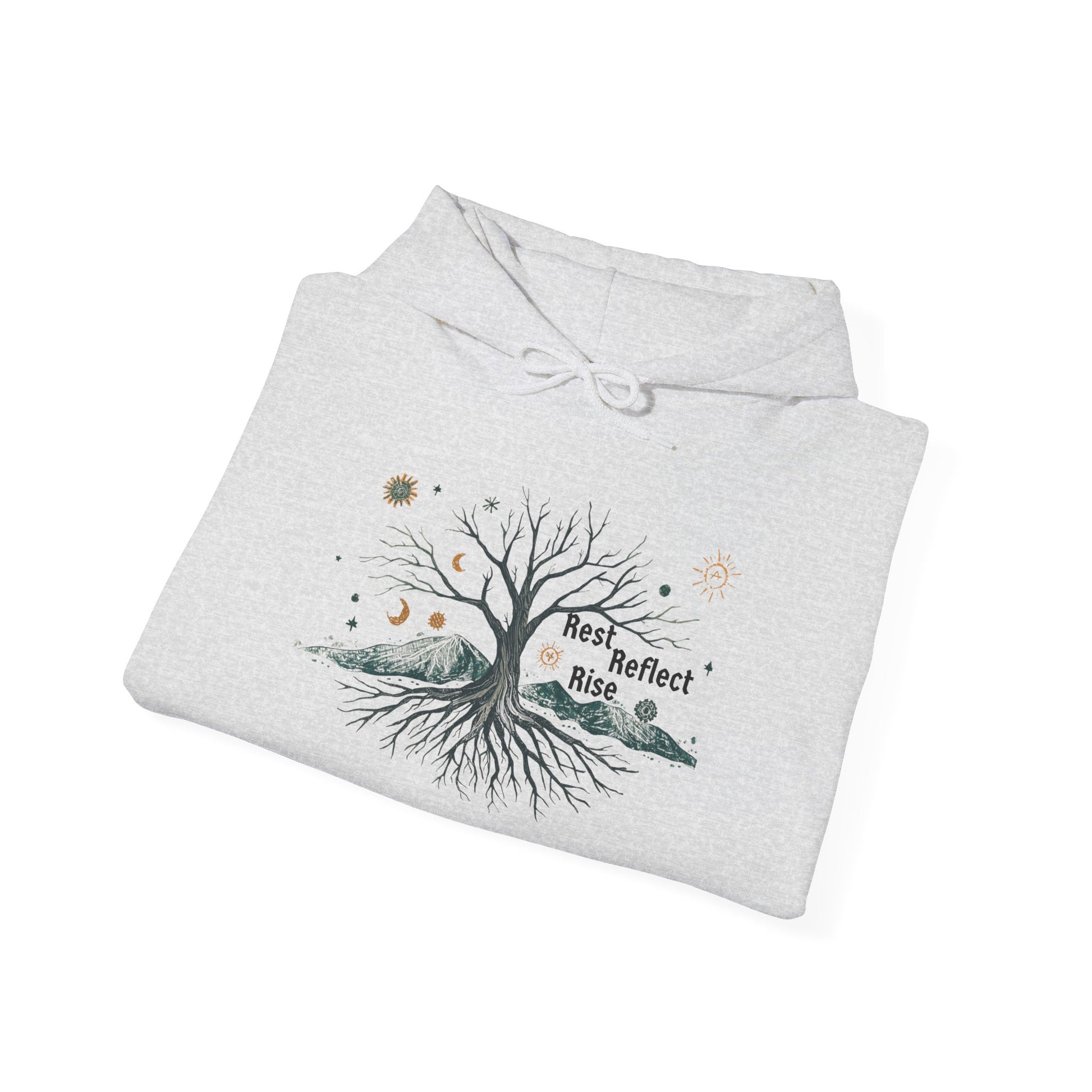 Rest. Reflect. Rise. Hoodie | Cozy Winter Solstice Sweatshirt - You're My Kind of Weird