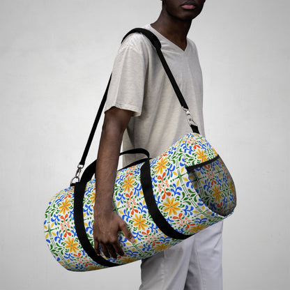 Dopamine Mediterranean Tile Duffle Bag | Colorful Travel Gym Bag - You're My Kind of Weird
