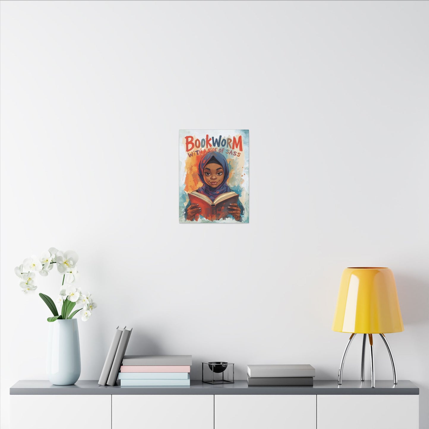 Bookworm Canvas Art | Reading Decor for Book Lovers, Wall Art for Kids, Unique Gift for Readers, Educational Wall Decor, Literary Gift