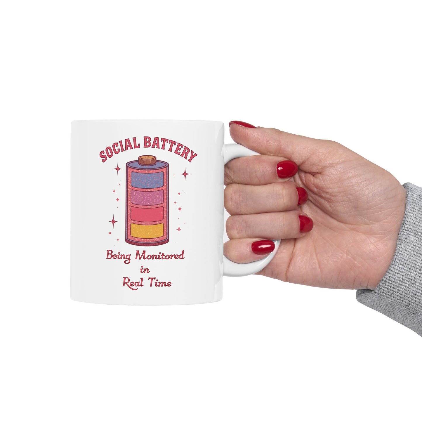 Social Battery Mug | Introvert Humor Coffee Mug | Neurodivergent Gift | Overstimulated Funny Mug - You're My Kind of Weird