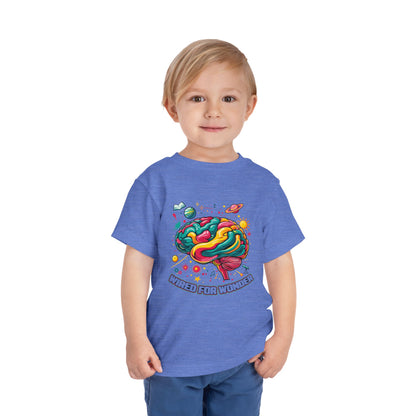 Toddler Tee — 'Wired for Wonder' Colorful Brain Space Graphic - You're My Kind of Weird