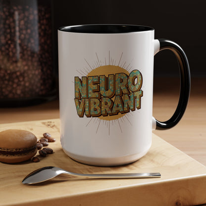 Neuro Vibrant Coffee Mug — Colorful Sunburst Accent Mug (15oz) - You're My Kind of Weird