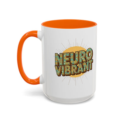 Neuro Vibrant Coffee Mug — Colorful Sunburst Accent Mug (15oz) - You're My Kind of Weird
