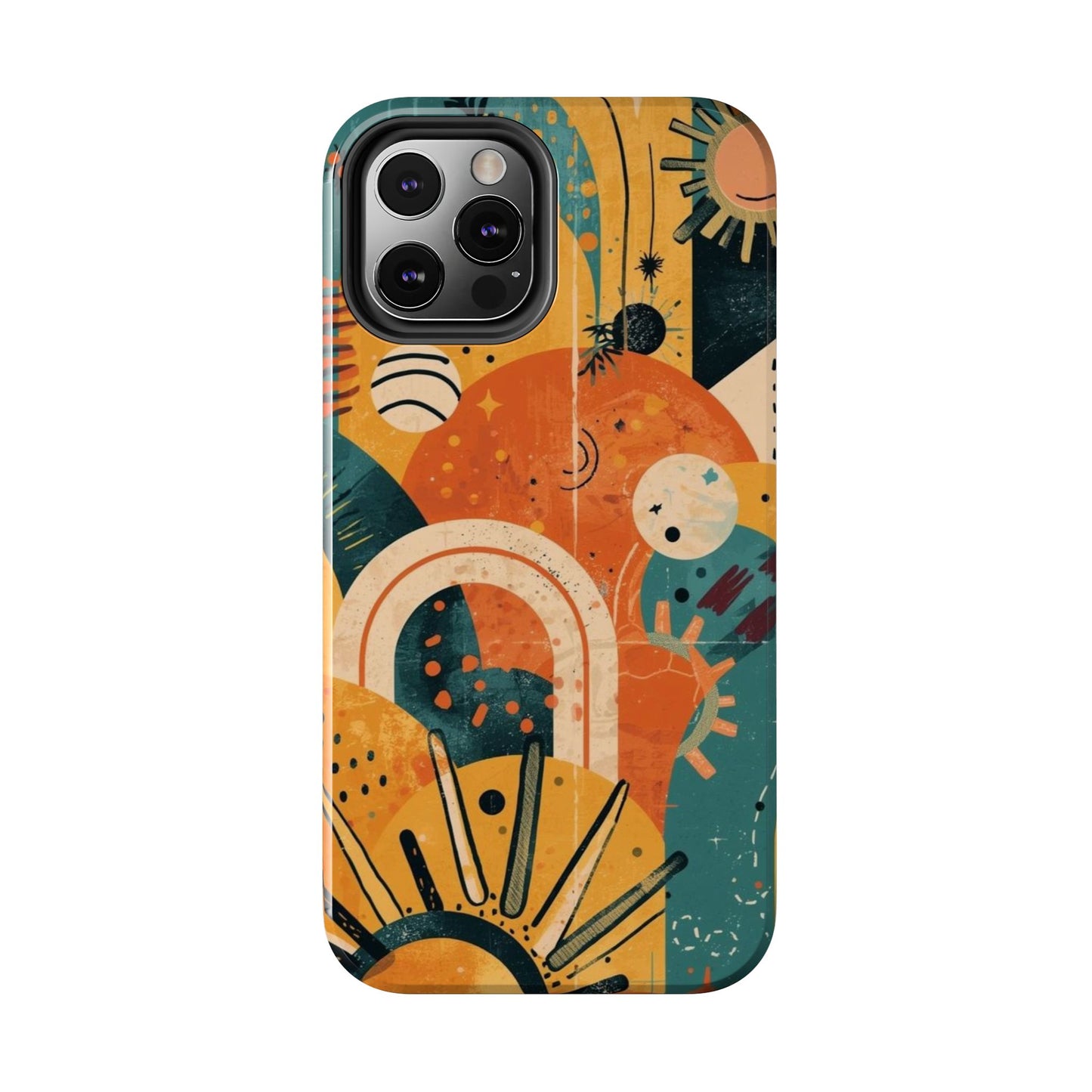 Dopamine Abstract Retro Sun and Moon iPhone Case | Tough Phone Cases - You're My Kind of Weird