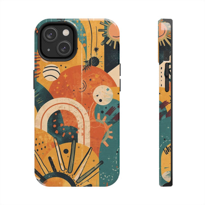 Dopamine Abstract Retro Sun and Moon iPhone Case | Tough Phone Cases - You're My Kind of Weird