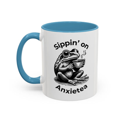 Sippin’ on Anxietea Frog Ceramic Mug (11/15oz) - You're My Kind of Weird