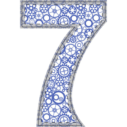 Freestanding Blue Gear Wooden Letters & Shapes - You're My Kind of Weird