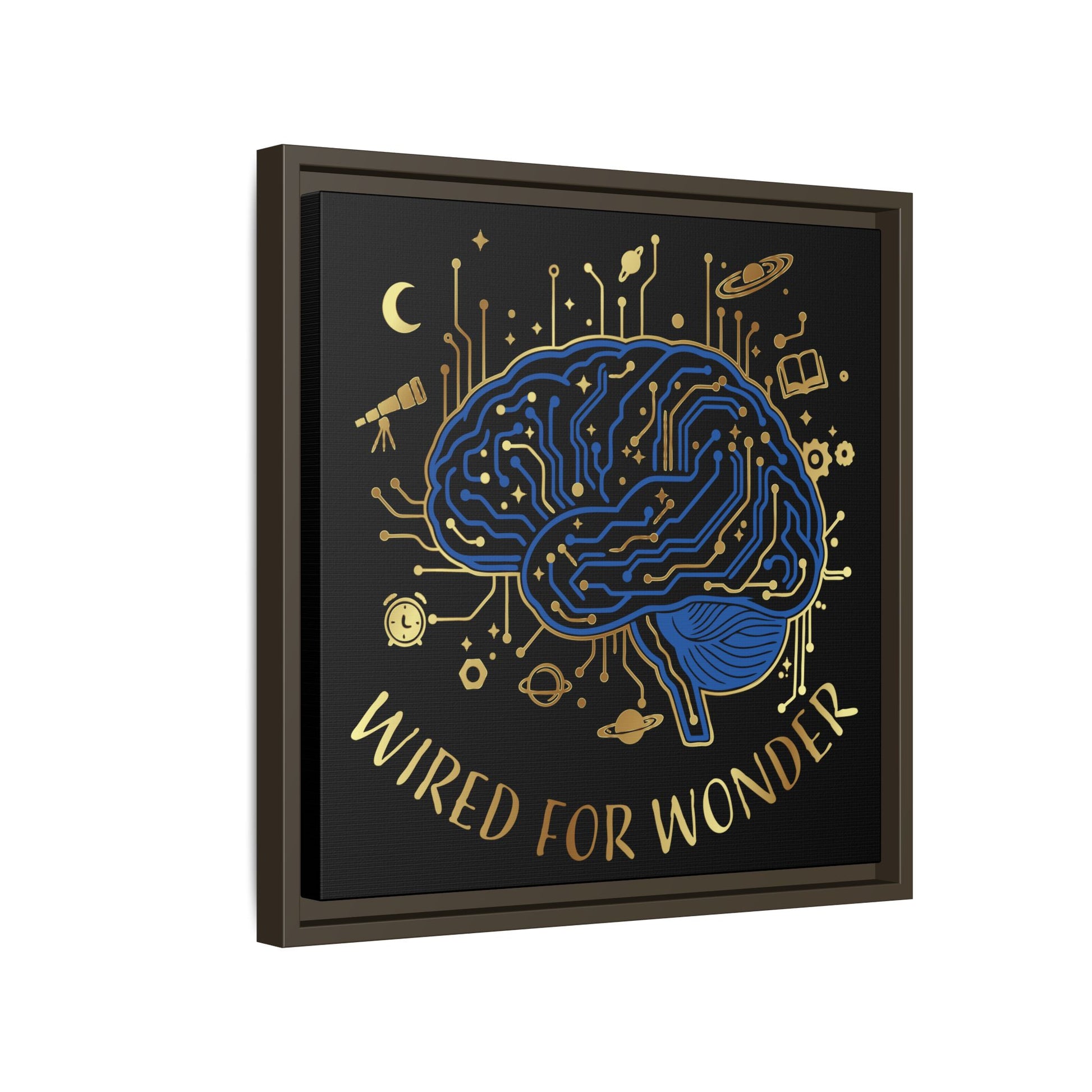 Framed Matte Canvas - "Wired for Wonder" Brain Art - You're My Kind of Weird