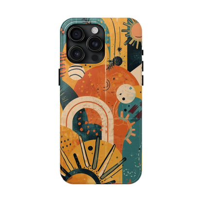 Dopamine Abstract Retro Sun and Moon iPhone Case | Tough Phone Cases - You're My Kind of Weird