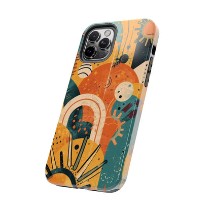Dopamine Abstract Retro Sun and Moon iPhone Case | Tough Phone Cases - You're My Kind of Weird