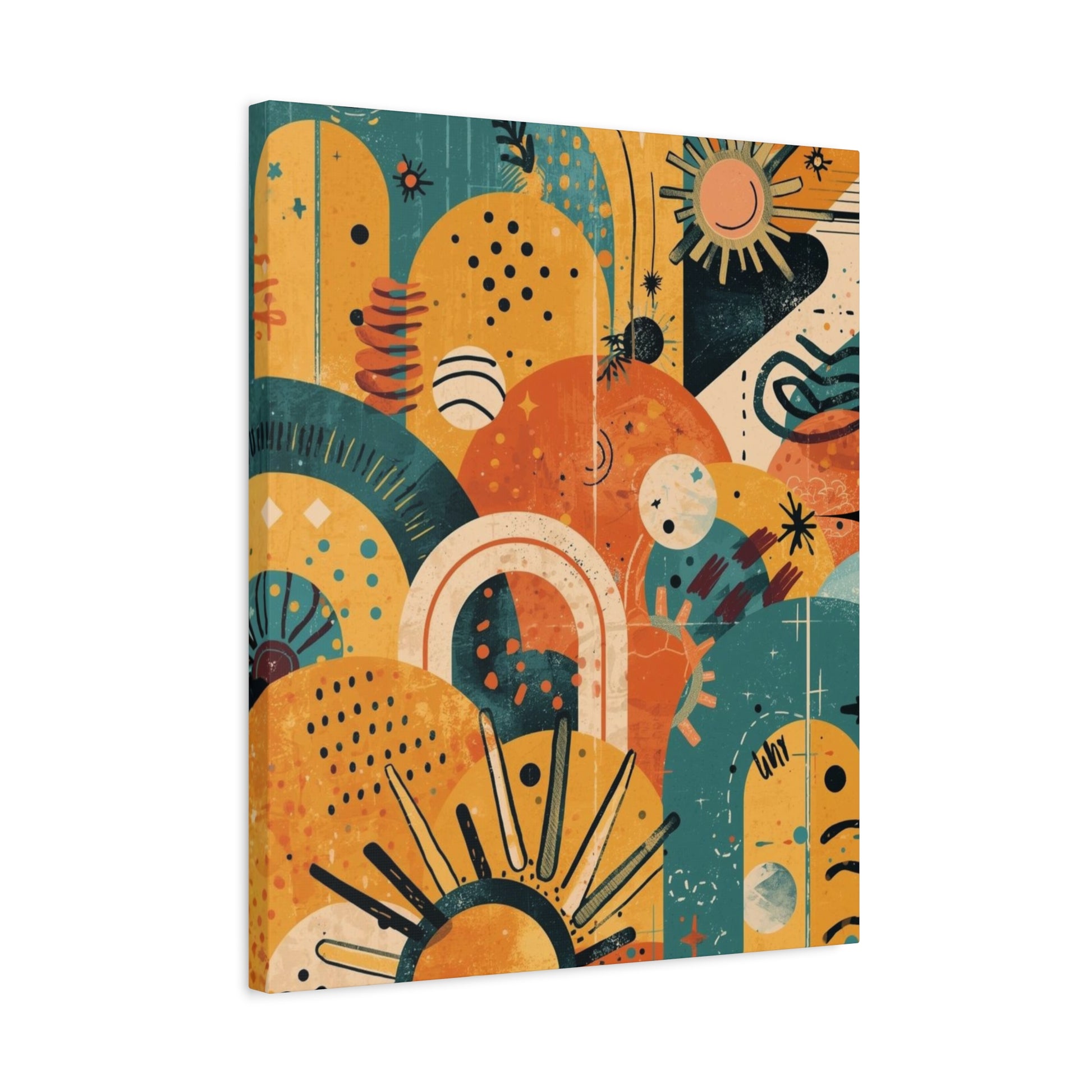 Dopamine Fun Abstract Retro Sunset Collage Canvas - You're My Kind of Weird