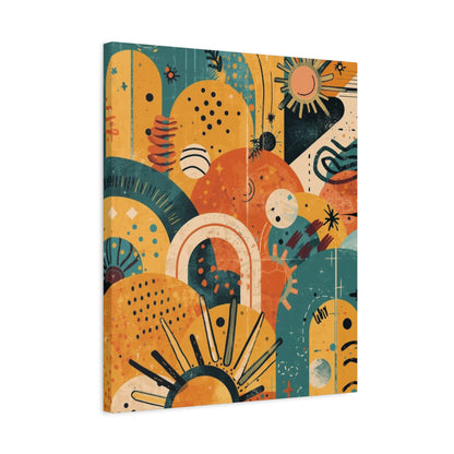 Dopamine Fun Abstract Retro Sunset Collage Canvas - You're My Kind of Weird