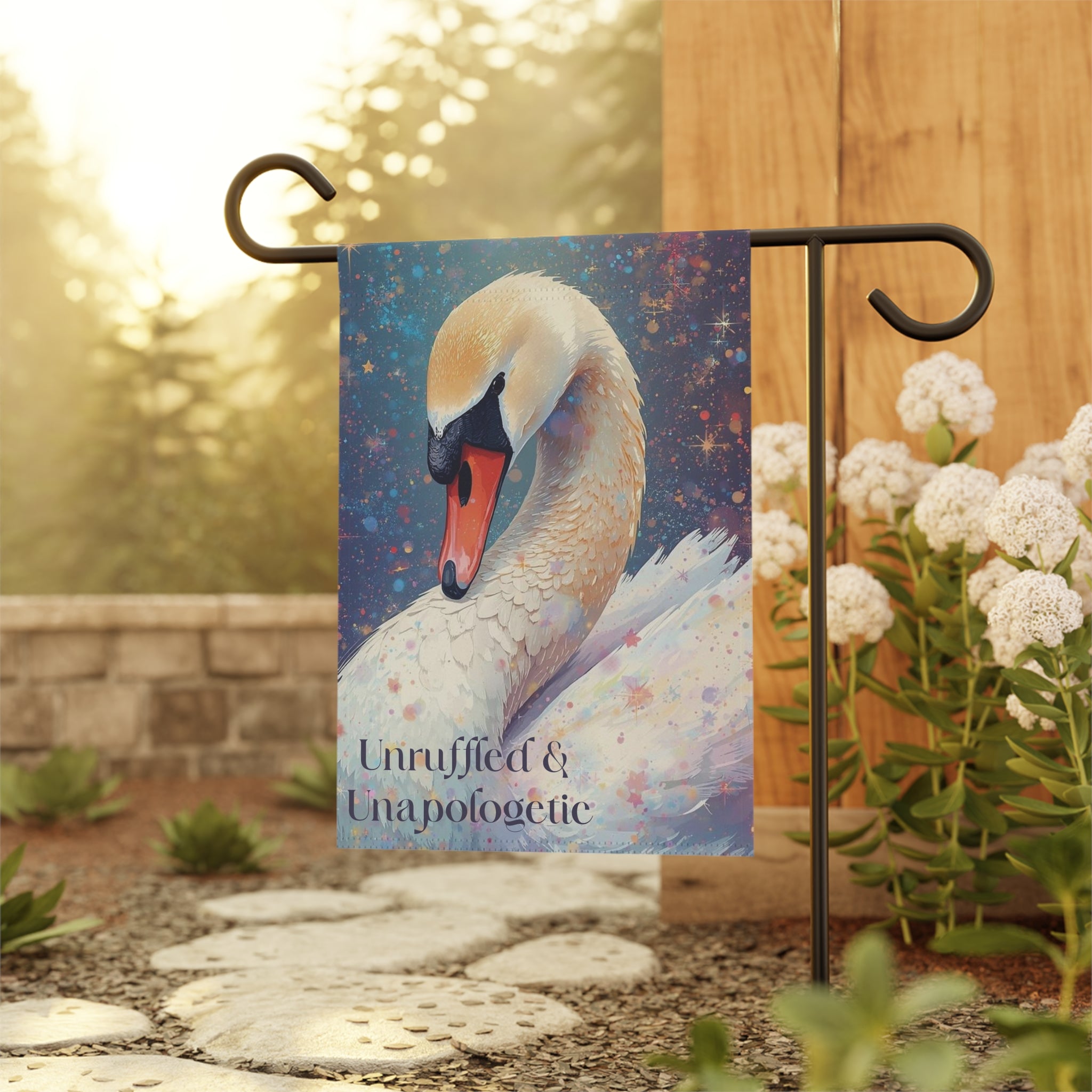 Unruffled & Unapologetic Garden Flag – Whimsical Swan Art Yard Flag - You're My Kind of Weird