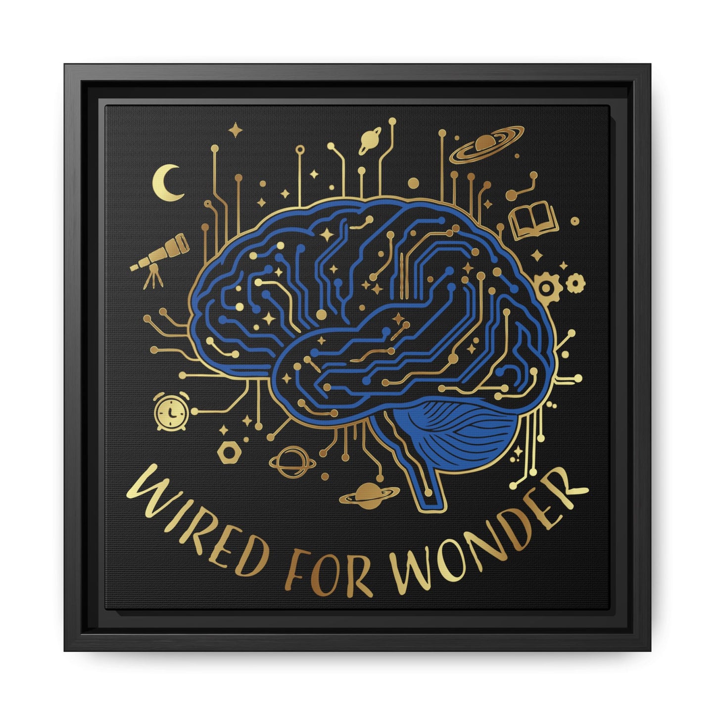 Framed Matte Canvas - "Wired for Wonder" Brain Art - You're My Kind of Weird