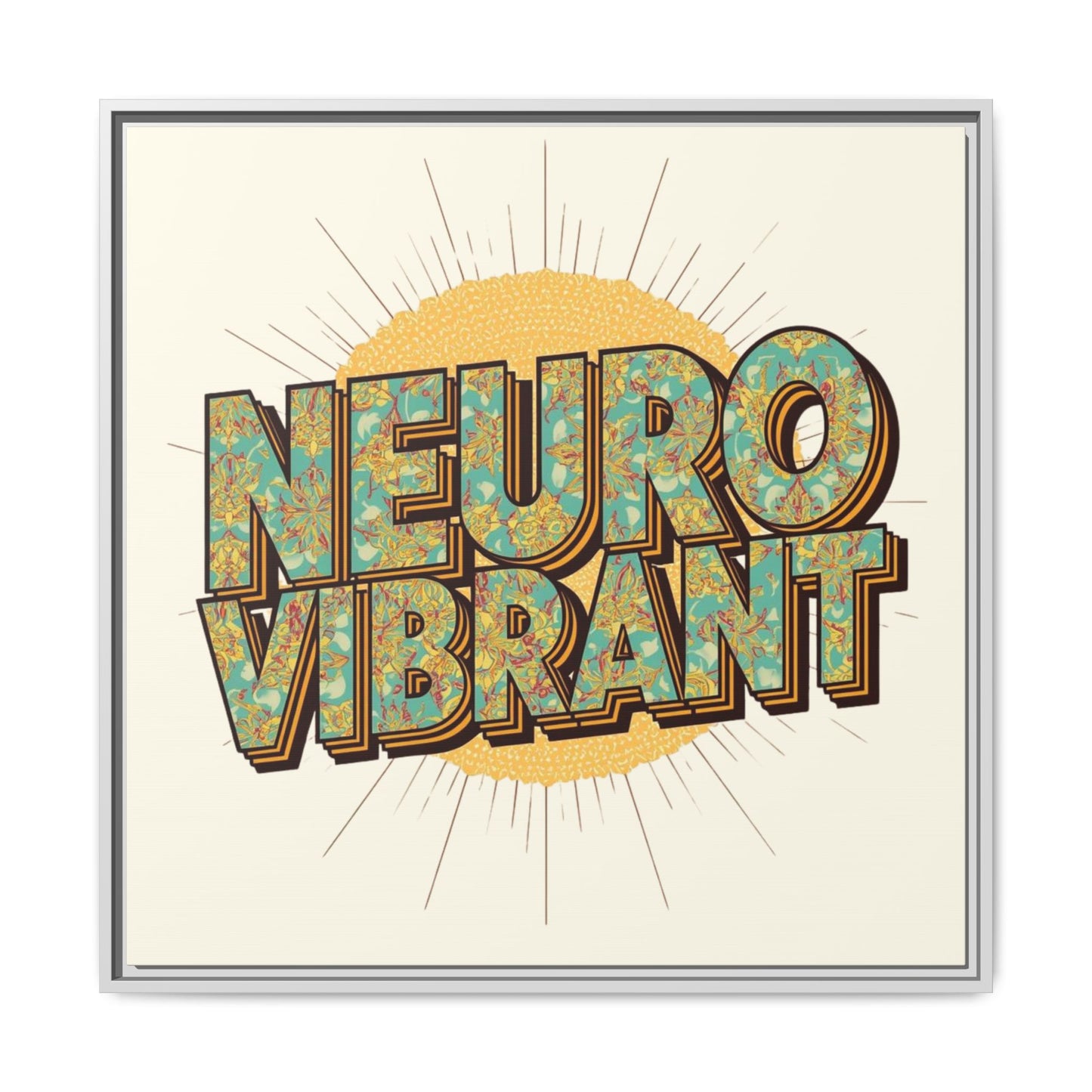 Neuro Vibrant Framed Canvas Art — Colorful Retro Wall Print - You're My Kind of Weird
