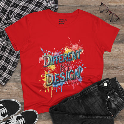 Differently Designed Women's Cotton Tee, Casual T-Shirt for Creative Souls, Statement Tee, Gift for Art Lovers, Unique Style Top