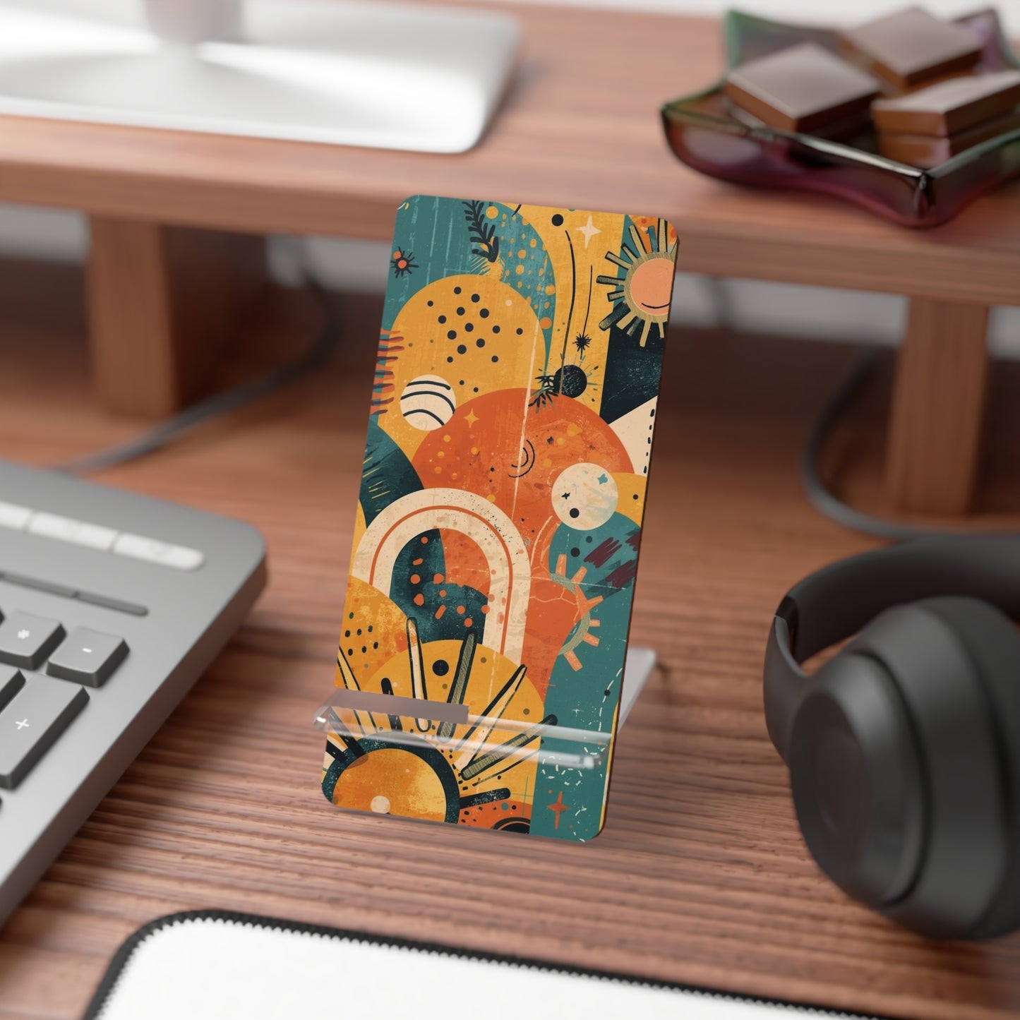 Dopamine Abstract Retro Sunburst Mobile Display Stand for Smartphones - You're My Kind of Weird