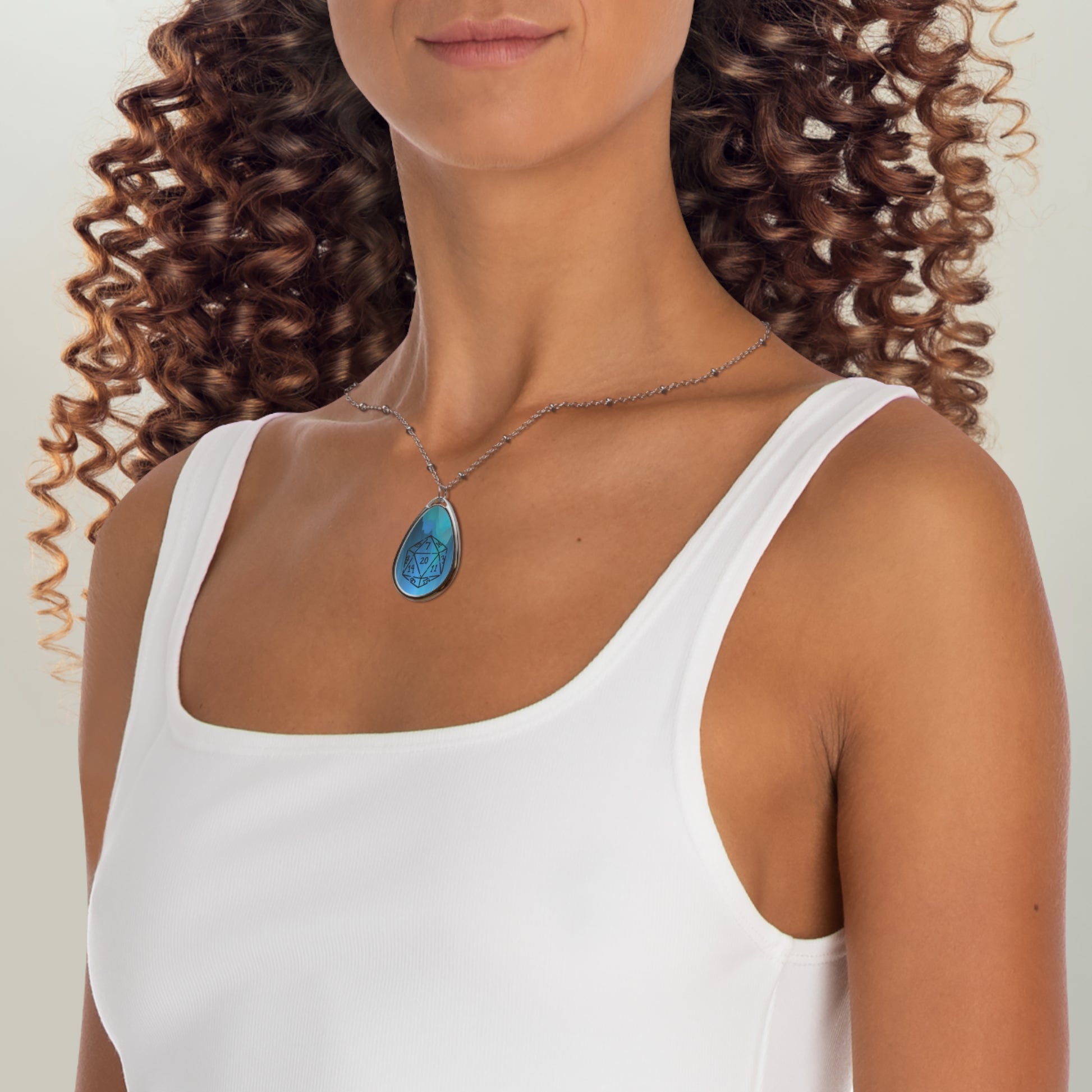 D20 Dice Necklace for Gamers Teardrop Dungeons & Dragons Pendant - You're My Kind of Weird