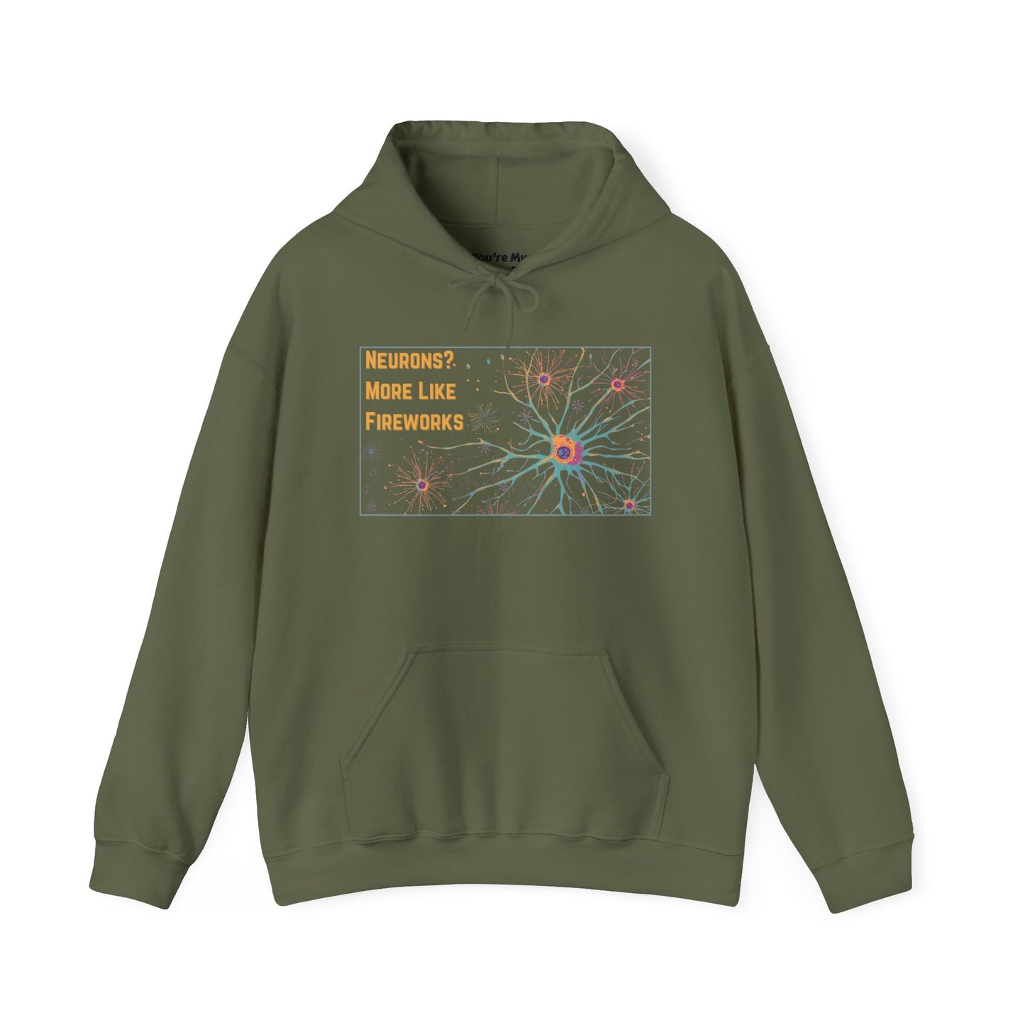 Neurons? More Like Fireworks Hoodie – Unisex Heavy Blend Funny Science Sweatshirt, Neurodivergent Pride Gift, Casual Everyday Wear, Cozy Pullover, Unique Birthday Gift
